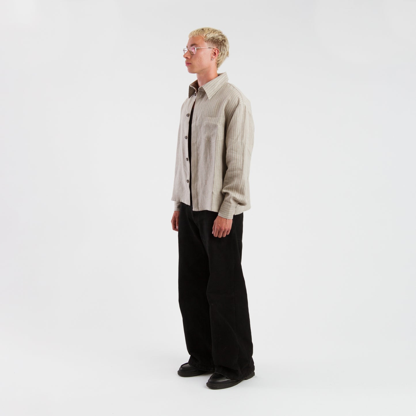 Natural linen button up shirt
