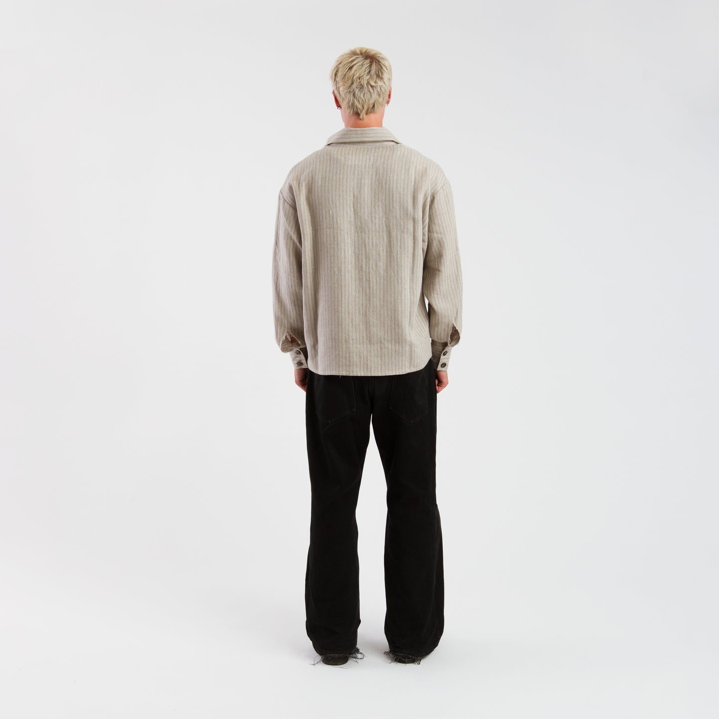 Natural linen button up shirt