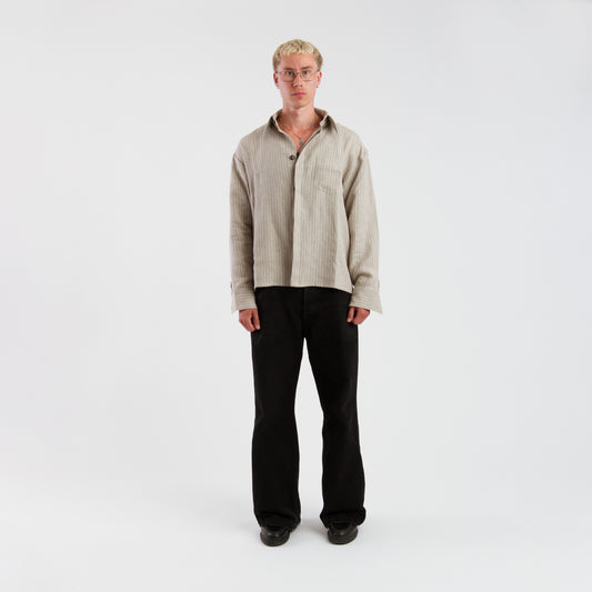 Natural linen button up shirt