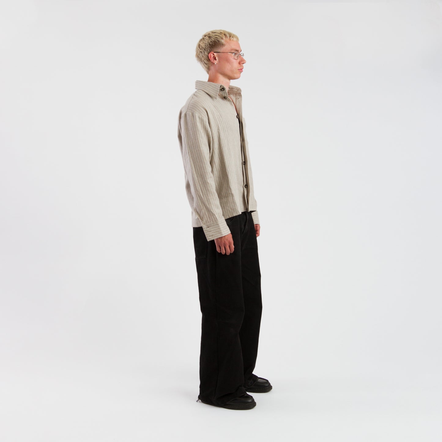 Natural linen button up shirt