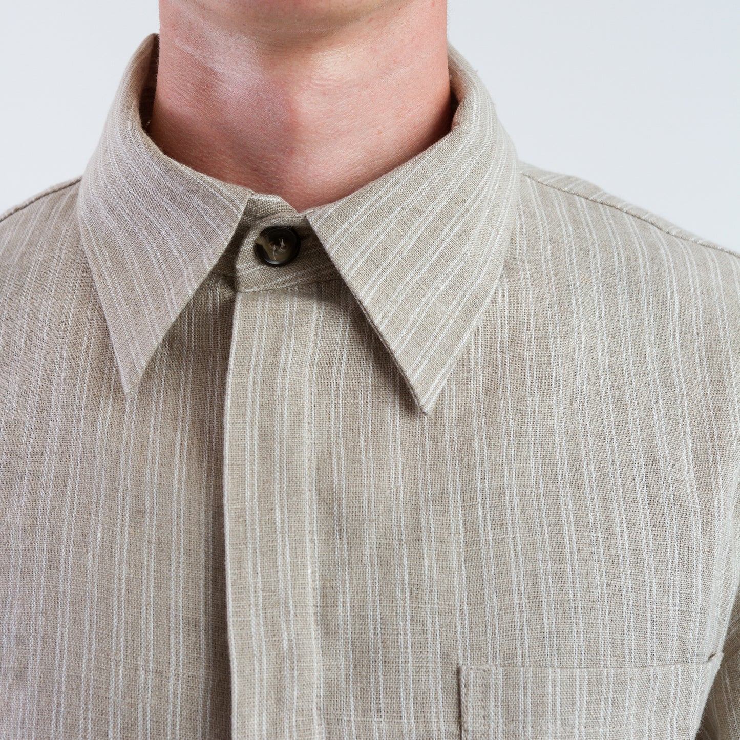 Natural linen button up shirt