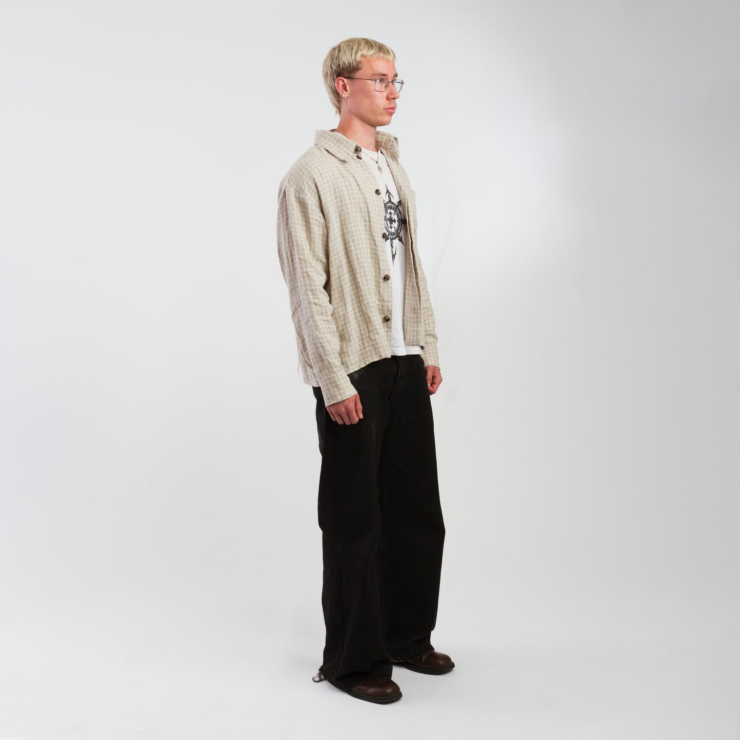 Natural linen button up shirt
