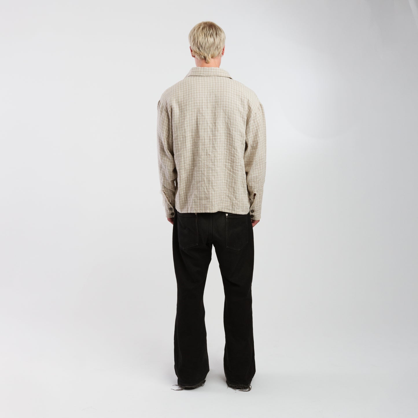 Natural linen button up shirt