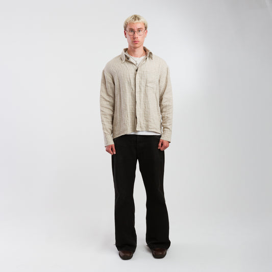 Natural linen button up shirt