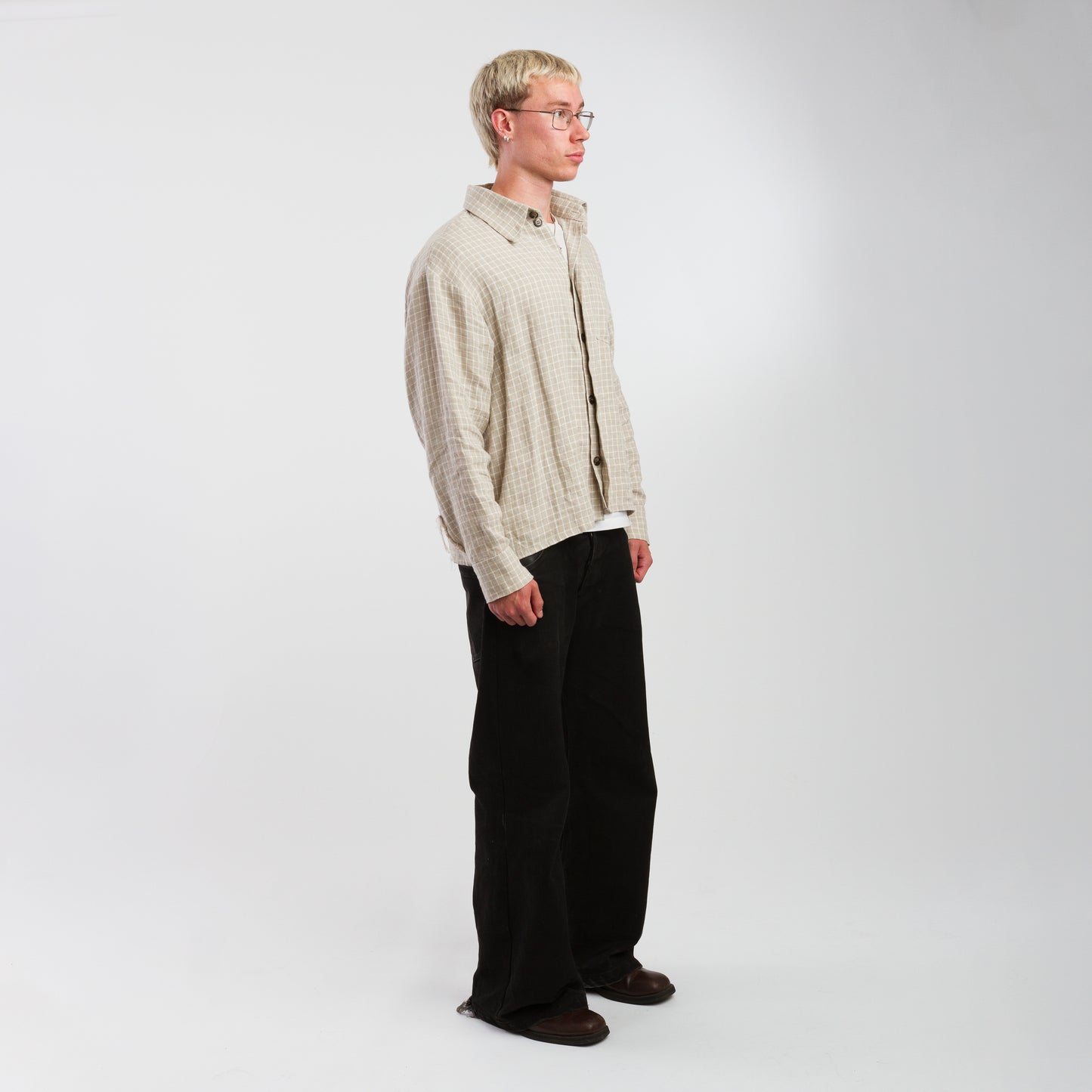 Natural linen button up shirt